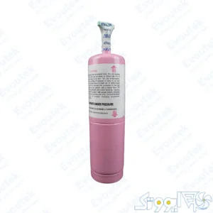 تصویر پشت کپسول 800 گرمی گاز R410a شیر دار برند ISECON مناسب شارژ کولرگازی